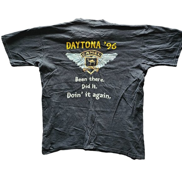 Camel Roadhouse T-Shirt XL American Born Black Cotton Distressed Tee 1996 Dayton - Picture 8 of 8